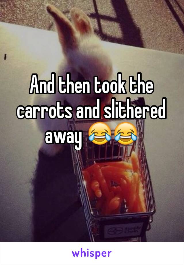 And then took the carrots and slithered away 😂😂