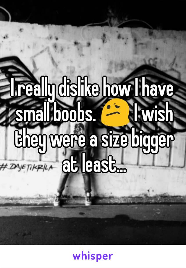 I really dislike how I have small boobs. 😕 I wish they were a size bigger at least...