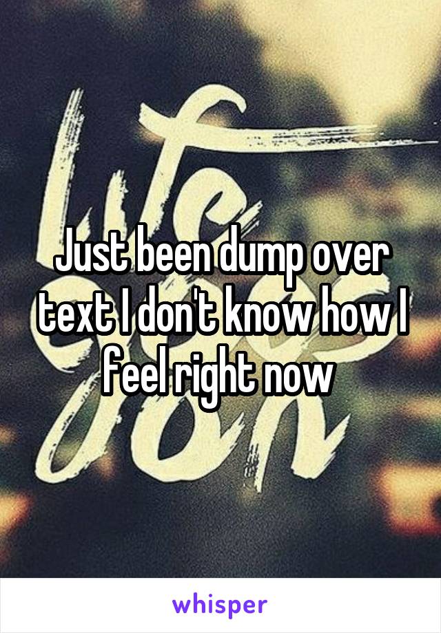 Just been dump over text I don't know how I feel right now 