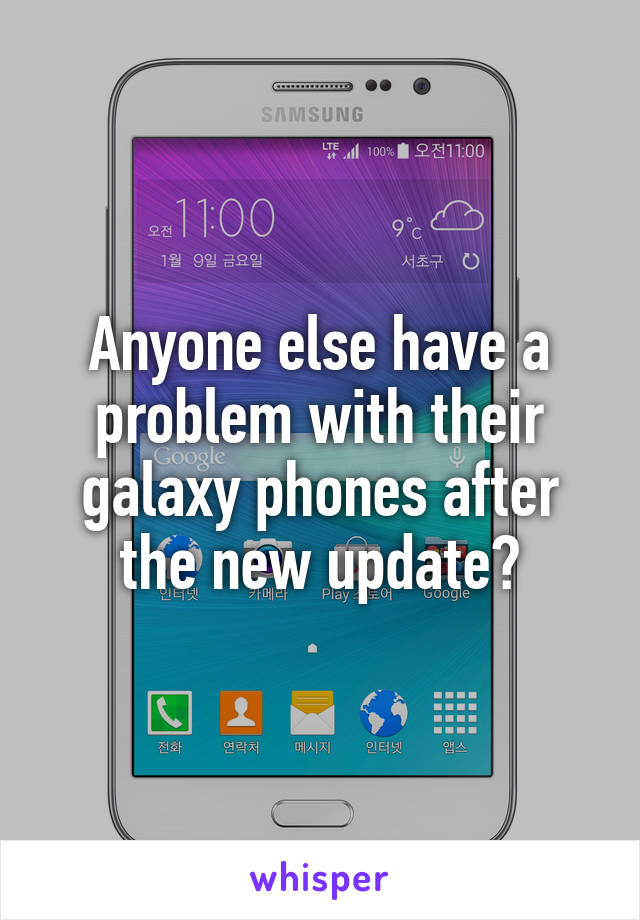 Anyone else have a problem with their galaxy phones after the new update?