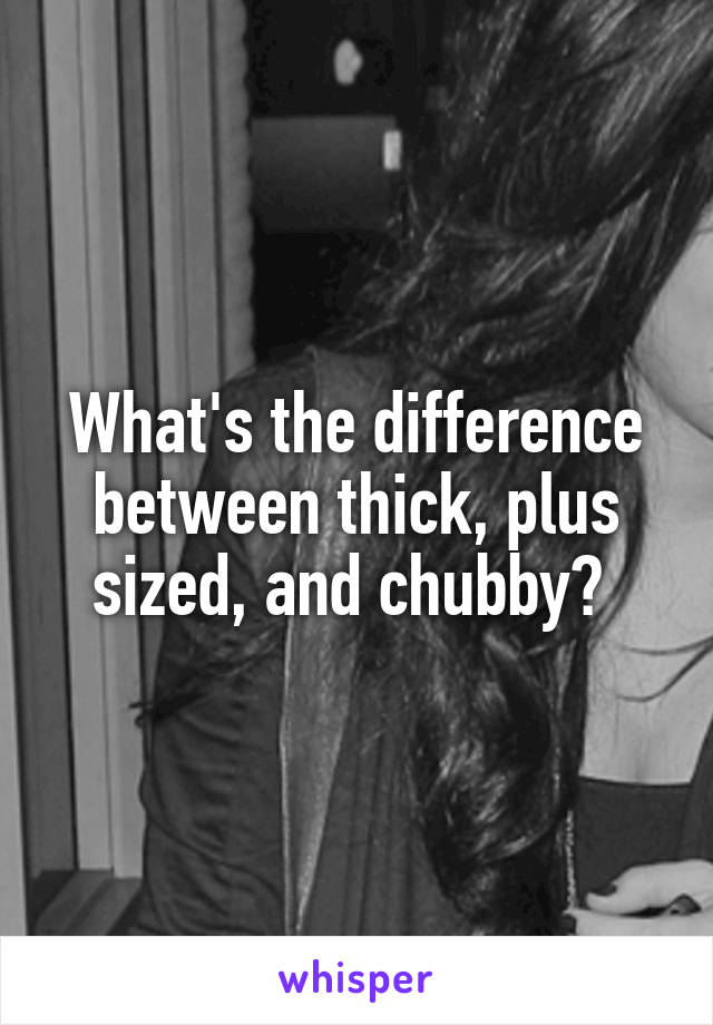 What's the difference between thick, plus sized, and chubby? 