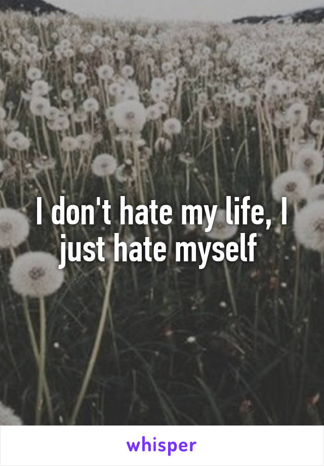 I don't hate my life, I just hate myself 