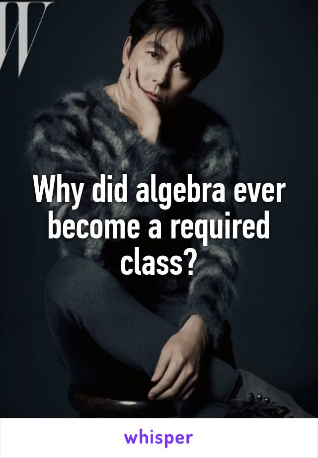 Why did algebra ever become a required class?