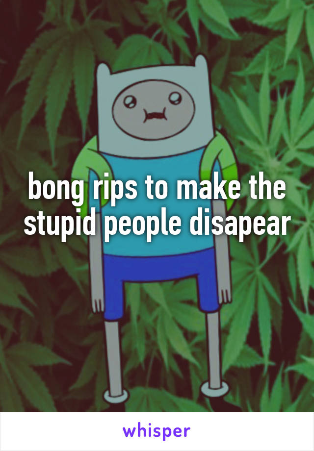 bong rips to make the stupid people disapear 