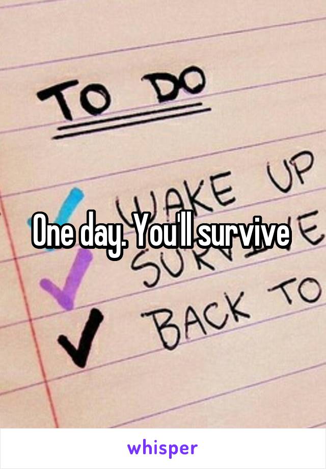 One day. You'll survive 