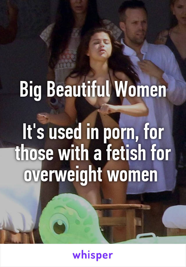 Big Beautiful Women

It's used in porn, for those with a fetish for overweight women 