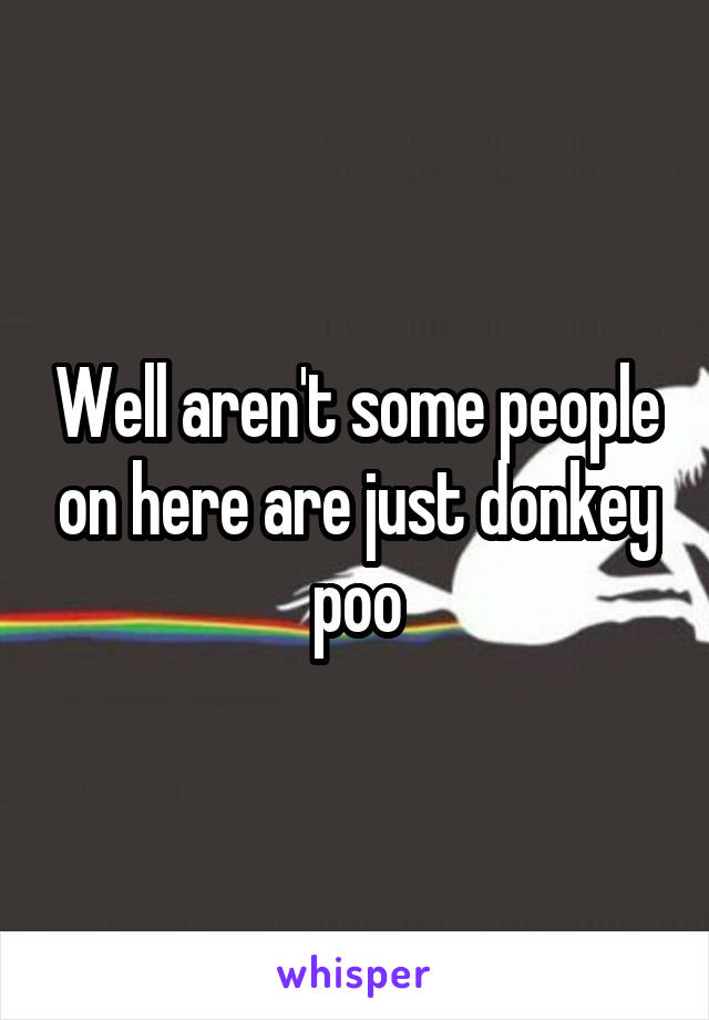 Well aren't some people on here are just donkey poo