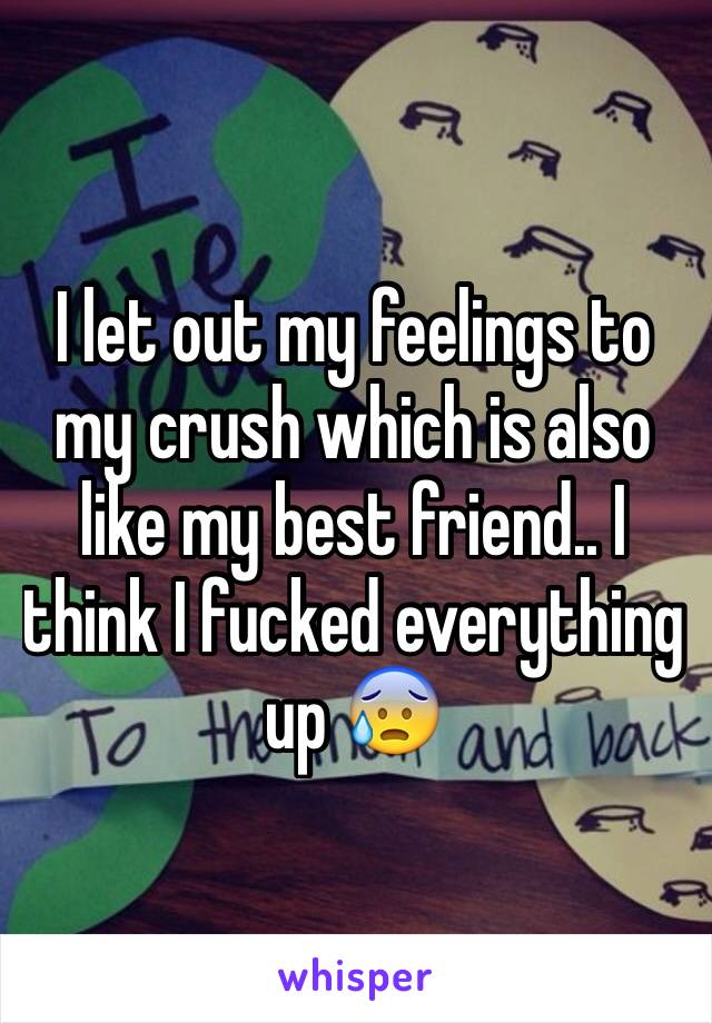 I let out my feelings to my crush which is also like my best friend.. I think I fucked everything up 😰