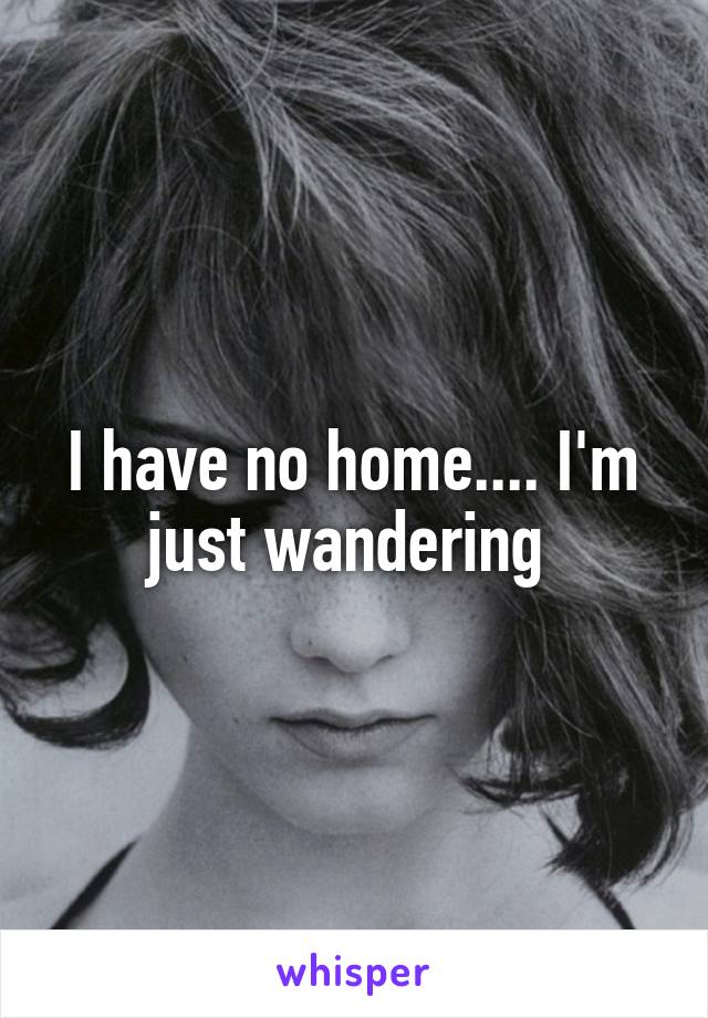 I have no home.... I'm just wandering 