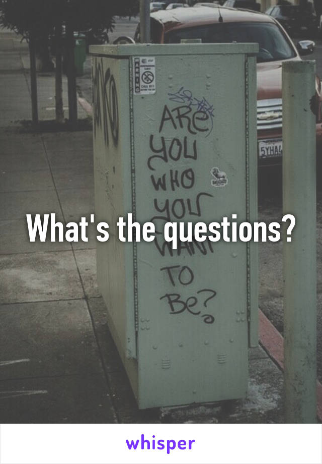 What's the questions?