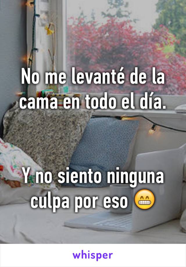 No me levanté de la cama en todo el día. 


Y no siento ninguna culpa por eso 😁