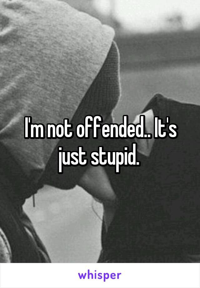 I'm not offended.. It's just stupid. 