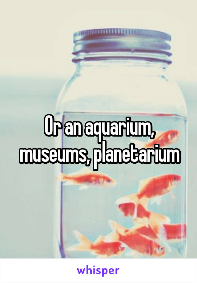 Or an aquarium, museums, planetarium