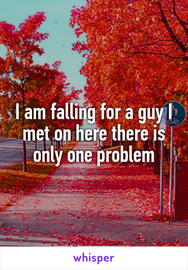 I am falling for a guy I met on here there is only one problem