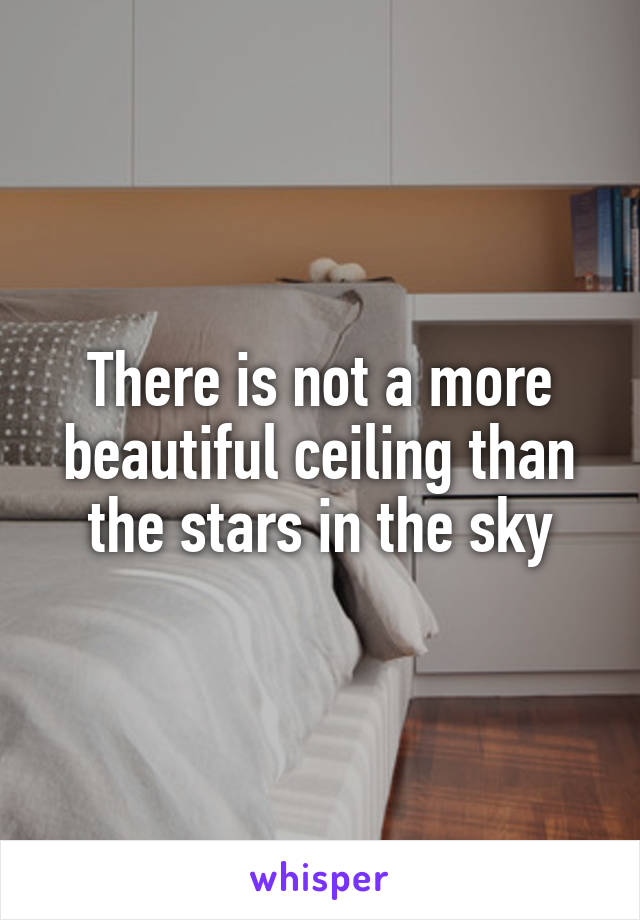 There is not a more beautiful ceiling than the stars in the sky