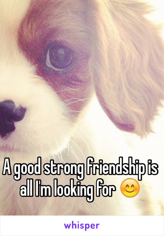 A good strong friendship is all I'm looking for 😊