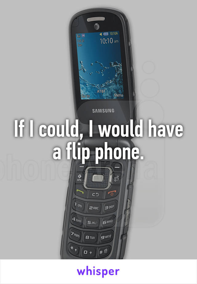 If I could, I would have a flip phone.