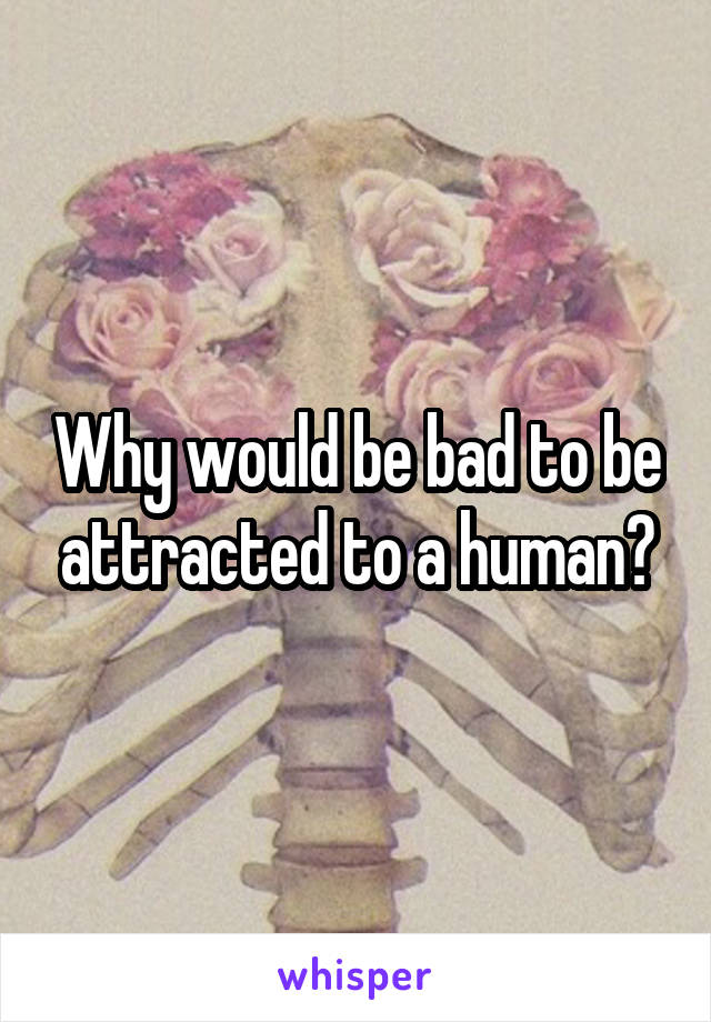 Why would be bad to be attracted to a human?