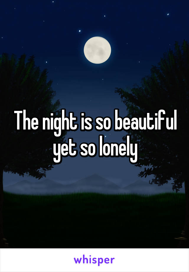 The night is so beautiful yet so lonely