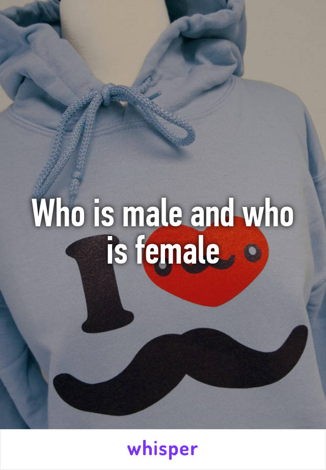 Who is male and who is female