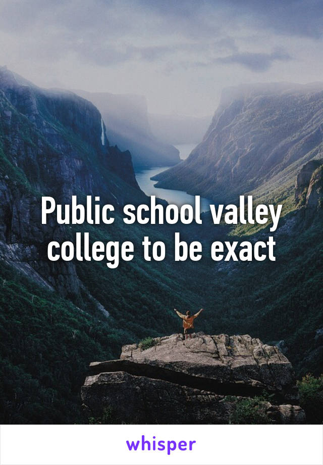 Public school valley college to be exact