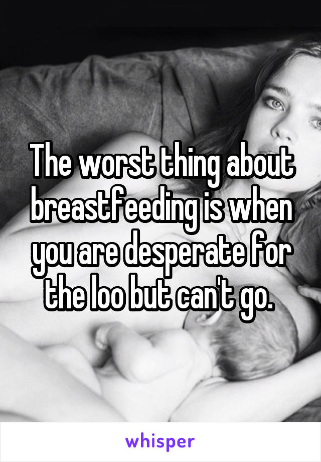 The worst thing about breastfeeding is when you are desperate for the loo but can't go. 