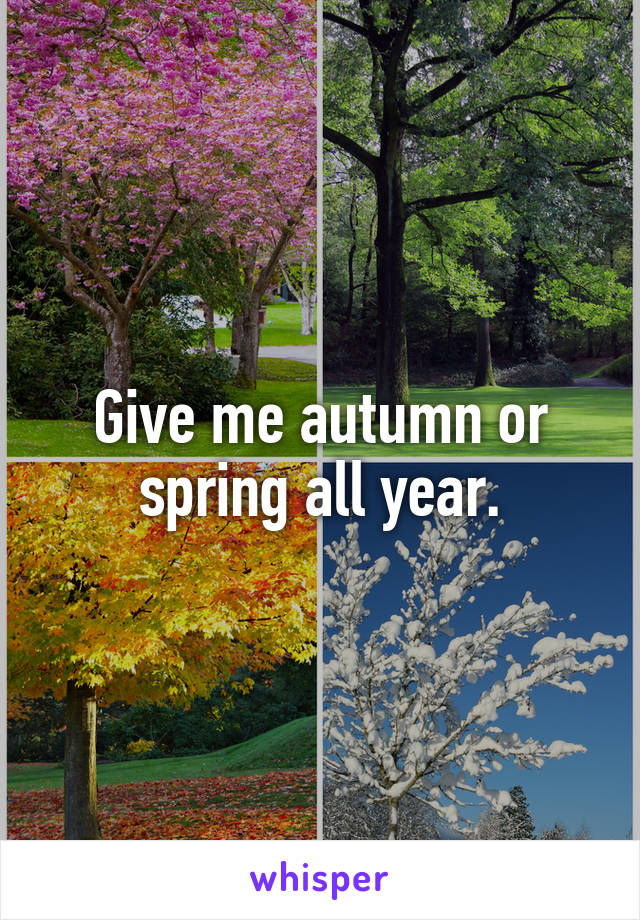 Give me autumn or spring all year.