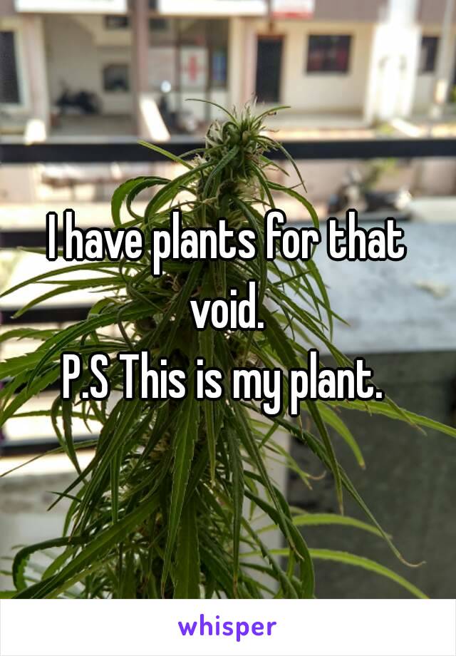 I have plants for that void. 
P.S This is my plant. 