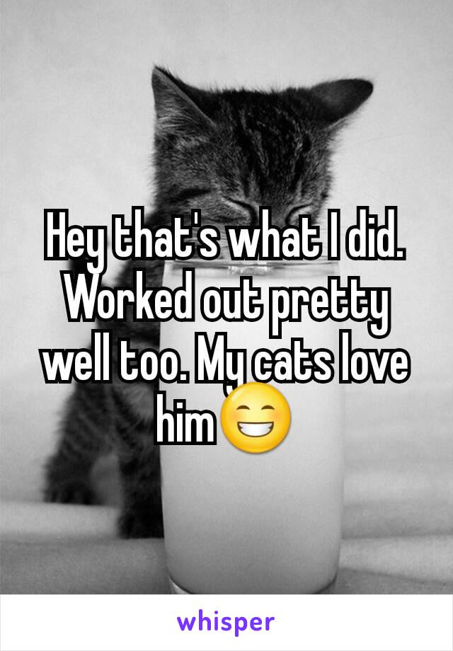 Hey that's what I did. Worked out pretty well too. My cats love him😁