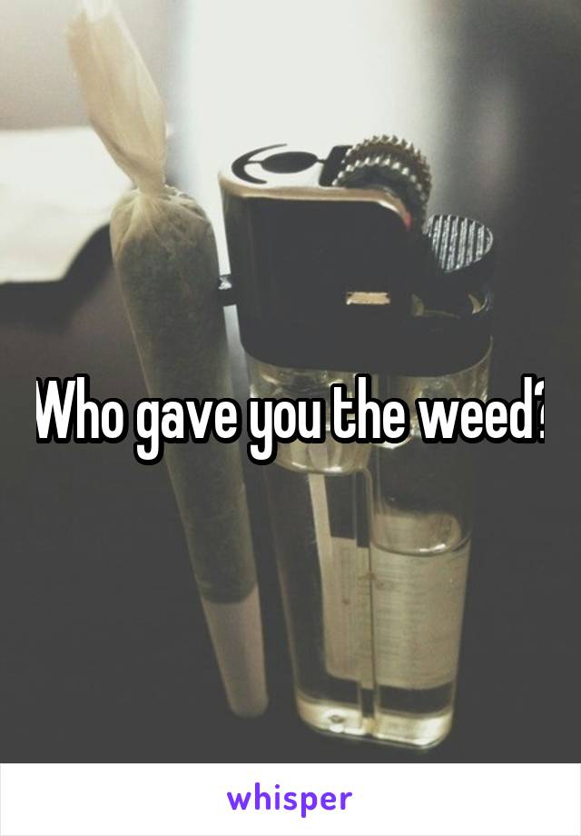 Who gave you the weed?