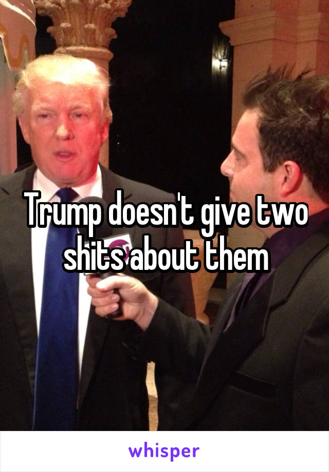 Trump doesn't give two shits about them