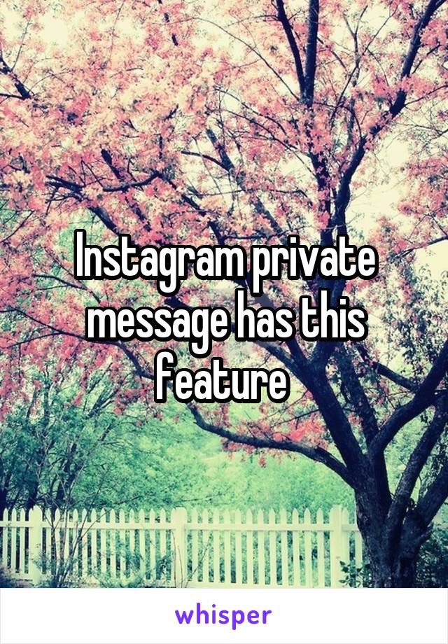 Instagram private message has this feature 