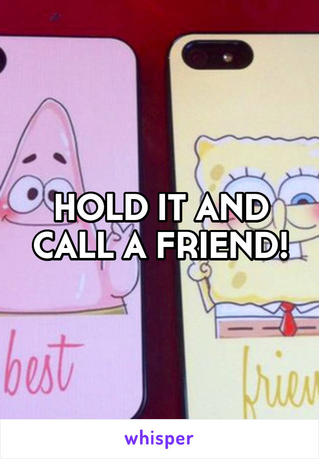 HOLD IT AND CALL A FRIEND!