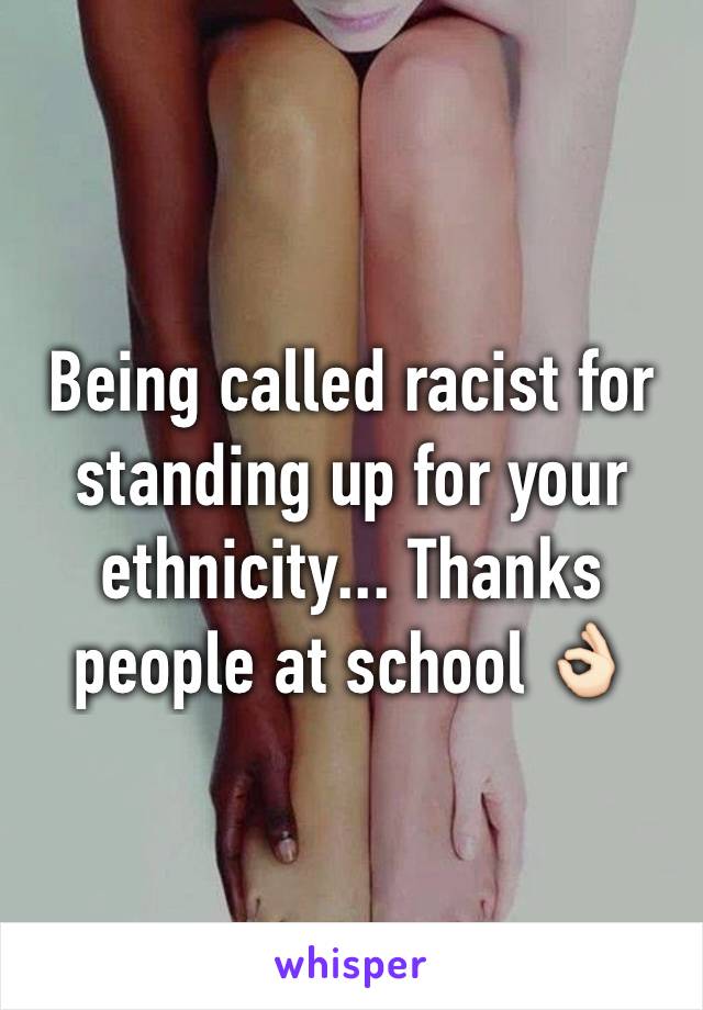 Being called racist for standing up for your ethnicity... Thanks people at school 👌🏻
