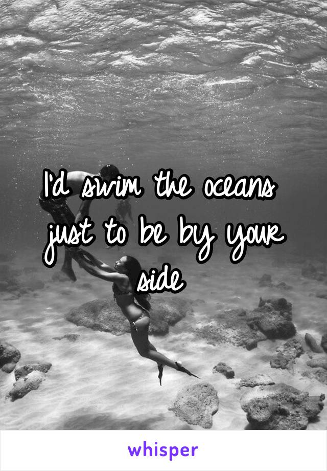 I'd swim the oceans  just to be by your side 
