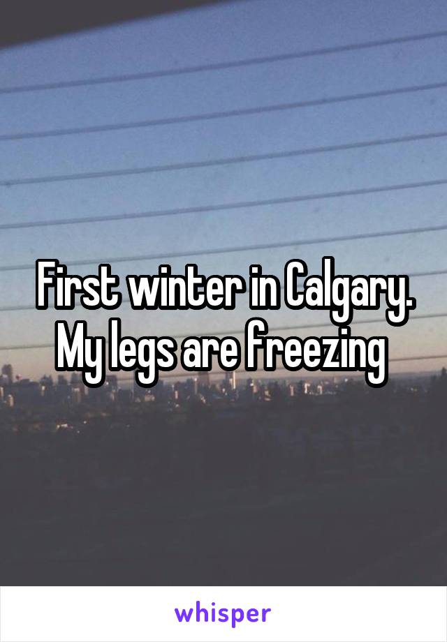 First winter in Calgary. My legs are freezing 