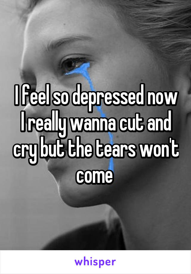 I feel so depressed now I really wanna cut and cry but the tears won't come 