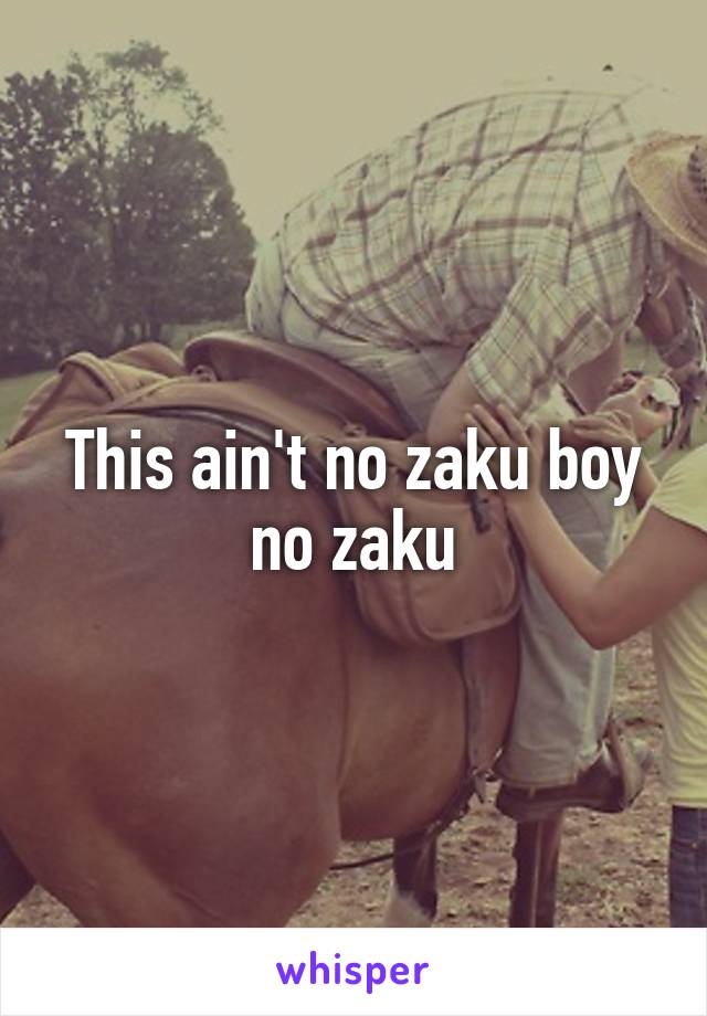 This ain't no zaku boy no zaku