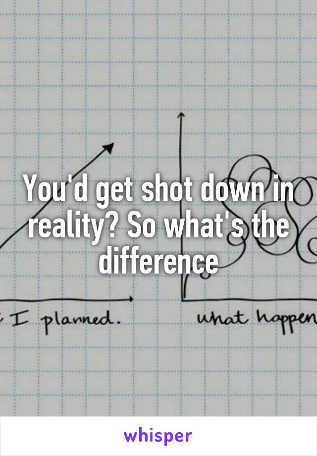You'd get shot down in reality? So what's the difference