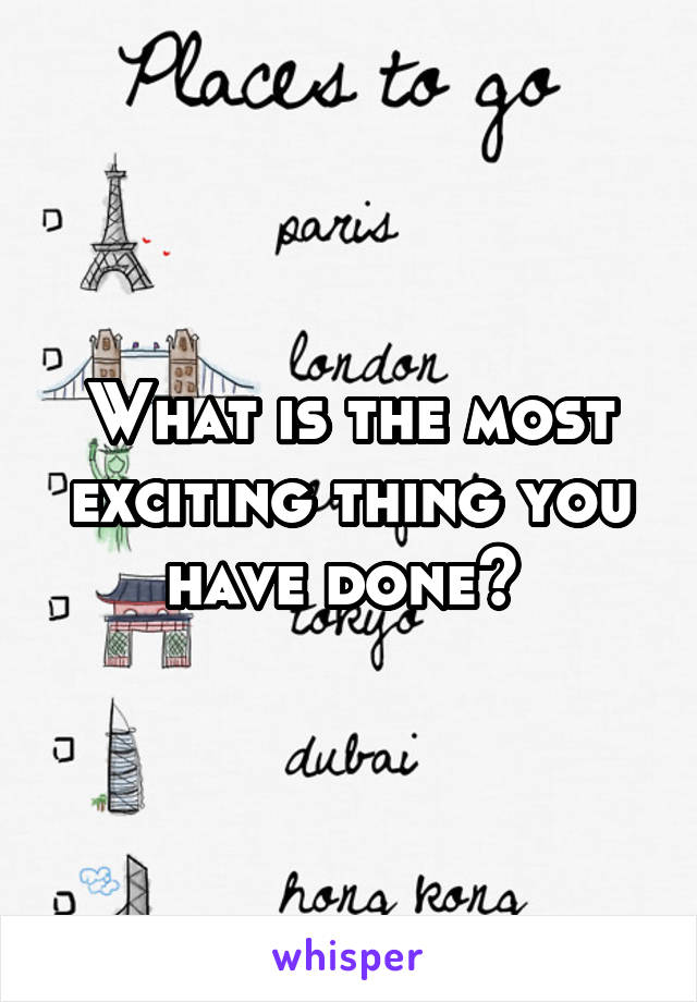 What is the most exciting thing you have done? 