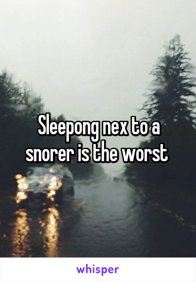 Sleepong nex to a snorer is the worst 