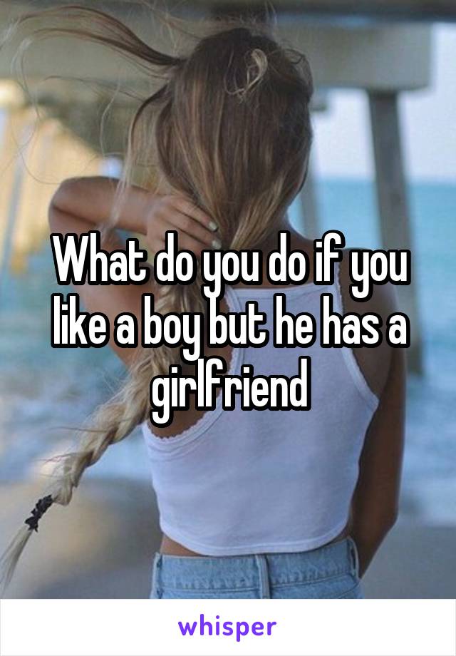 What do you do if you like a boy but he has a girlfriend