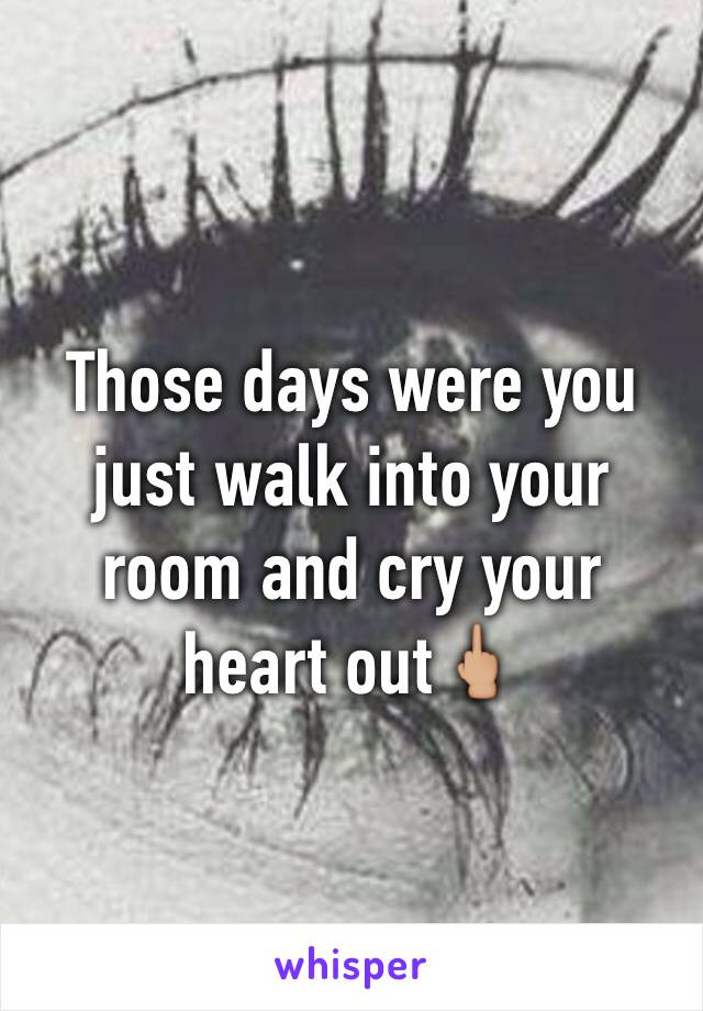 Those days were you just walk into your room and cry your heart out🖕🏼