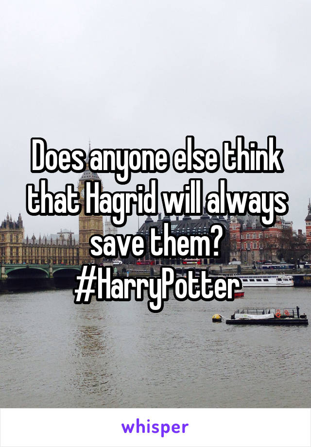 Does anyone else think that Hagrid will always save them?
#HarryPotter