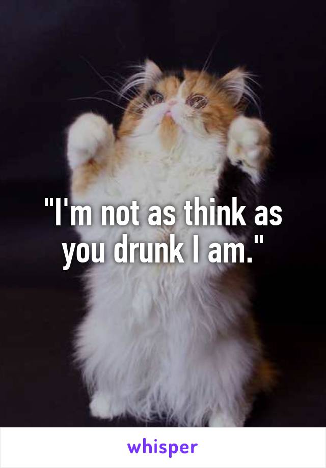 "I'm not as think as you drunk I am."