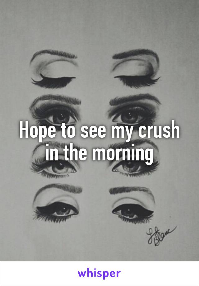 Hope to see my crush in the morning