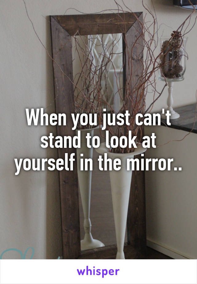 When you just can't stand to look at yourself in the mirror..