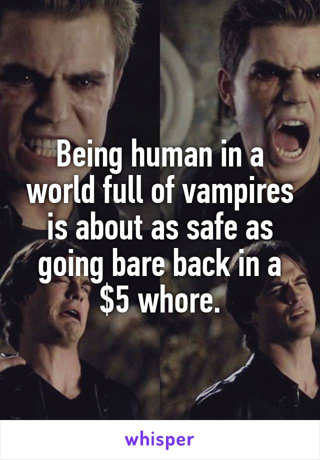 Being human in a world full of vampires is about as safe as going bare back in a $5 whore.