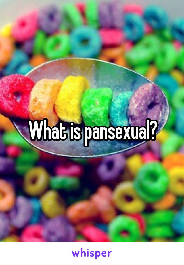 What is pansexual?