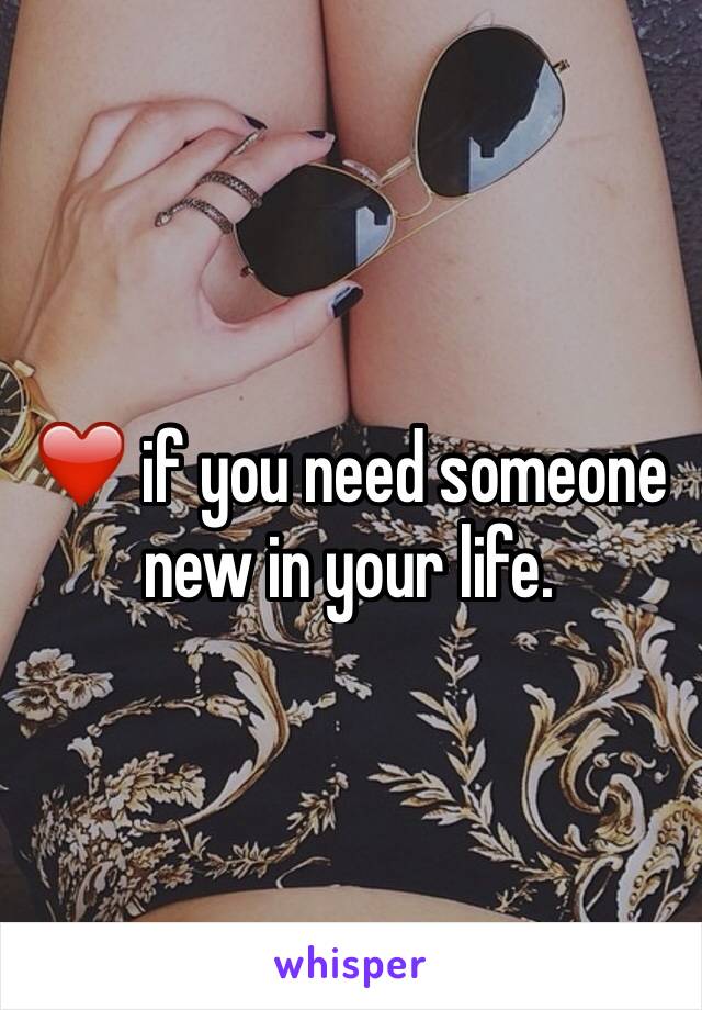 ❤️ if you need someone new in your life. 